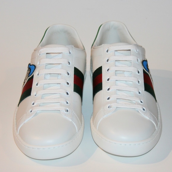 Gucci x Disney Women's Ace Donald Duck Patch Green/Red Web Sneakers Shoes - Picture 2 of 6